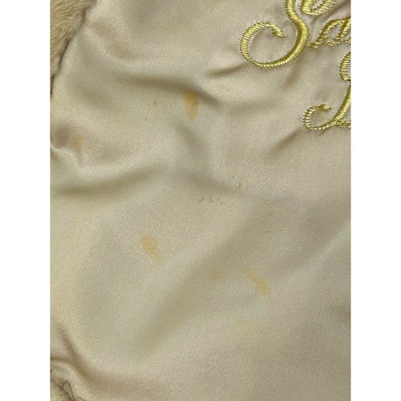 Women’s Mink Cape Vtg 1980s Blond S Shawl Collar Hook Closure Elbow Slits - Picture 12 of 17